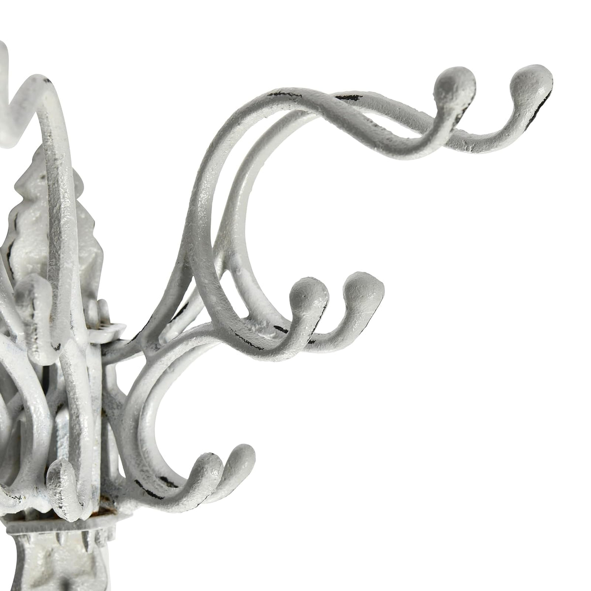 Creative Co-Op - Colgador de pared decorativo de hierro fundido con 15 ganchos, color blanco envejecido