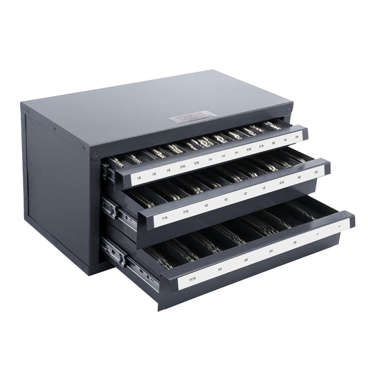 VEVOR - Dispensador de molino de extremo – Gabinete organizador de molino de extremo de tres cajones, acero laminado en frío, tamaños fraccionales de 1/8 a 1 pulgada
