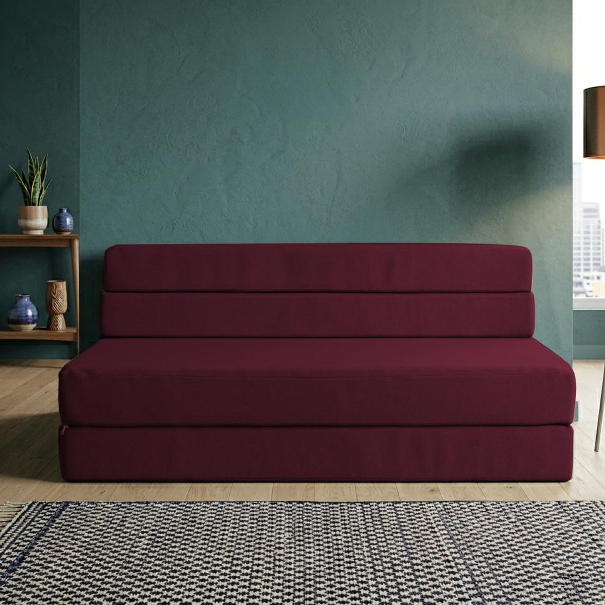 Memory Foam Home Sofá Cama Cozy Plegable - Queen Size - Rosa