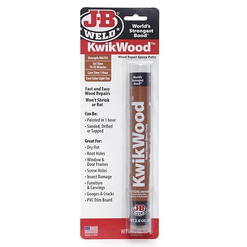 J-B KwikWood madera reparación masilla epoxi – 28.3 gram, 0, 59,14 ml, Bronceado