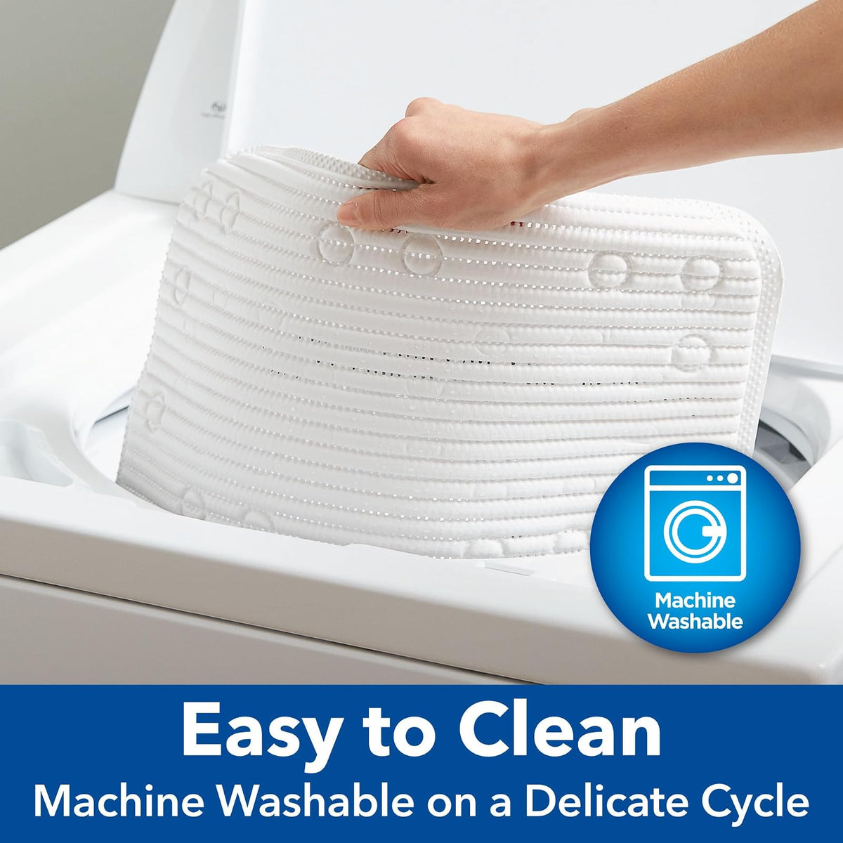 CLOROX Duck Brand Tapete de Ducha Acolchado, Antideslizante con ventosas, 21 x 21 Pulgadas, Blanco, Paquete de 2