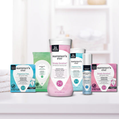 Summer's Eve Feminine Cleansing Cloths, for Sensitive Skin, for Women, 32 Pc Cloths