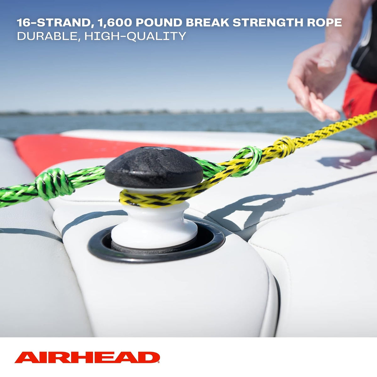 Airhead - Cuerda de esquí acuático con Mango de Radio, 3 Secciones para esquís acuáticos, wakeboards y Rodilleras