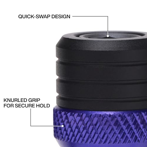 KLEIN TOOLS K33850 | Llavero Portapuntas | Brocas Hexagonales 1/4 | Colores | Organiza tus brocas hexagonales de 1/4 pulgadas en un llavero con mosquetón y bandas de color para identificarlas rápido.