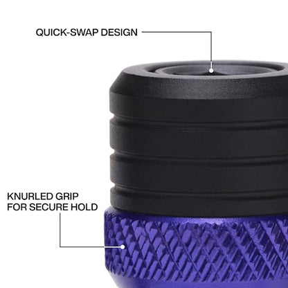KLEIN TOOLS K33850 | Llavero Portapuntas | Brocas Hexagonales 1/4 | Colores | Organiza tus brocas hexagonales de 1/4 pulgadas en un llavero con mosquetón y bandas de color para identificarlas rápido.