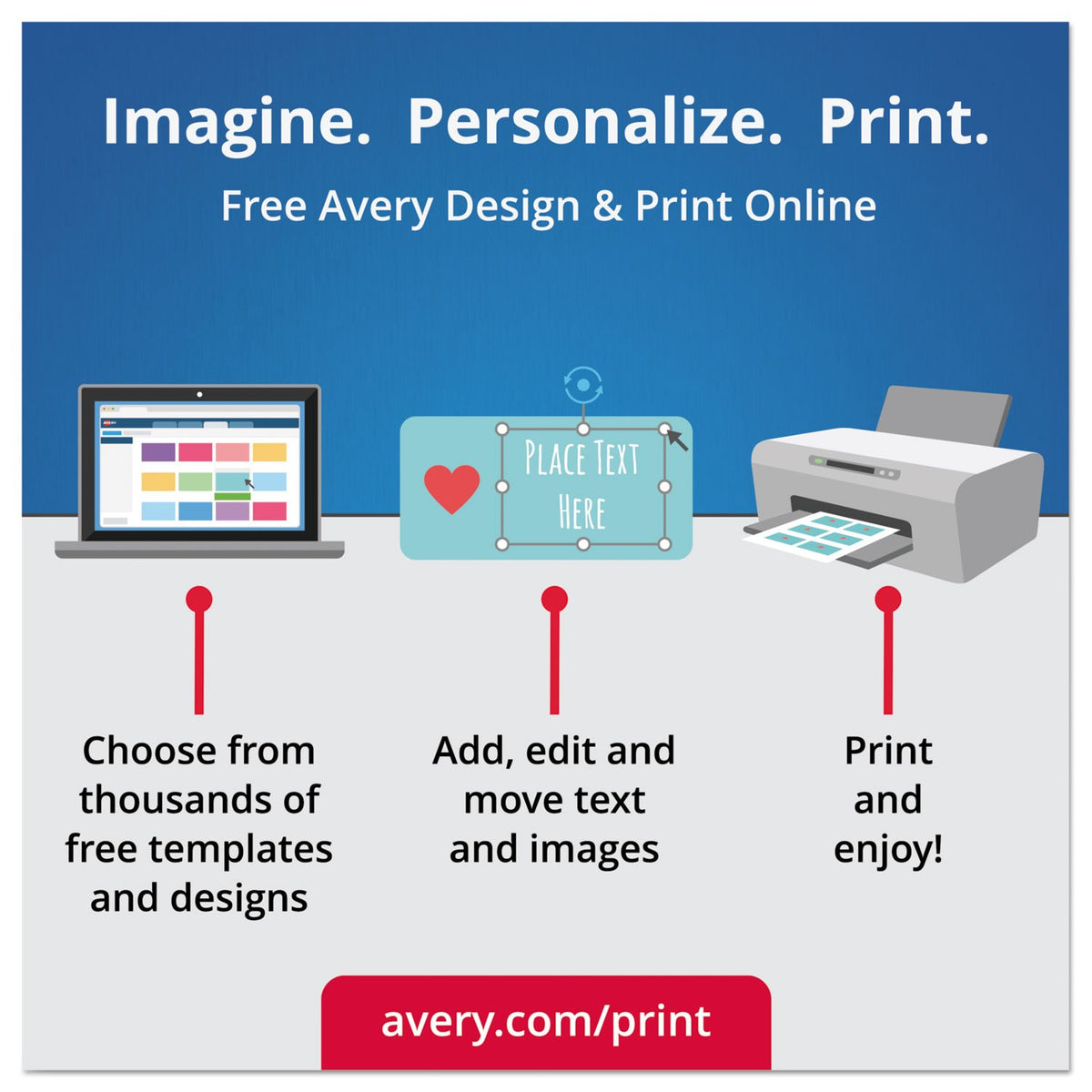 Avery 22807 Etiquetas Redondas para Impresora Láser e Inkjet, 120 Etiquetas, 2" Diámetro, color Blanco Glossy