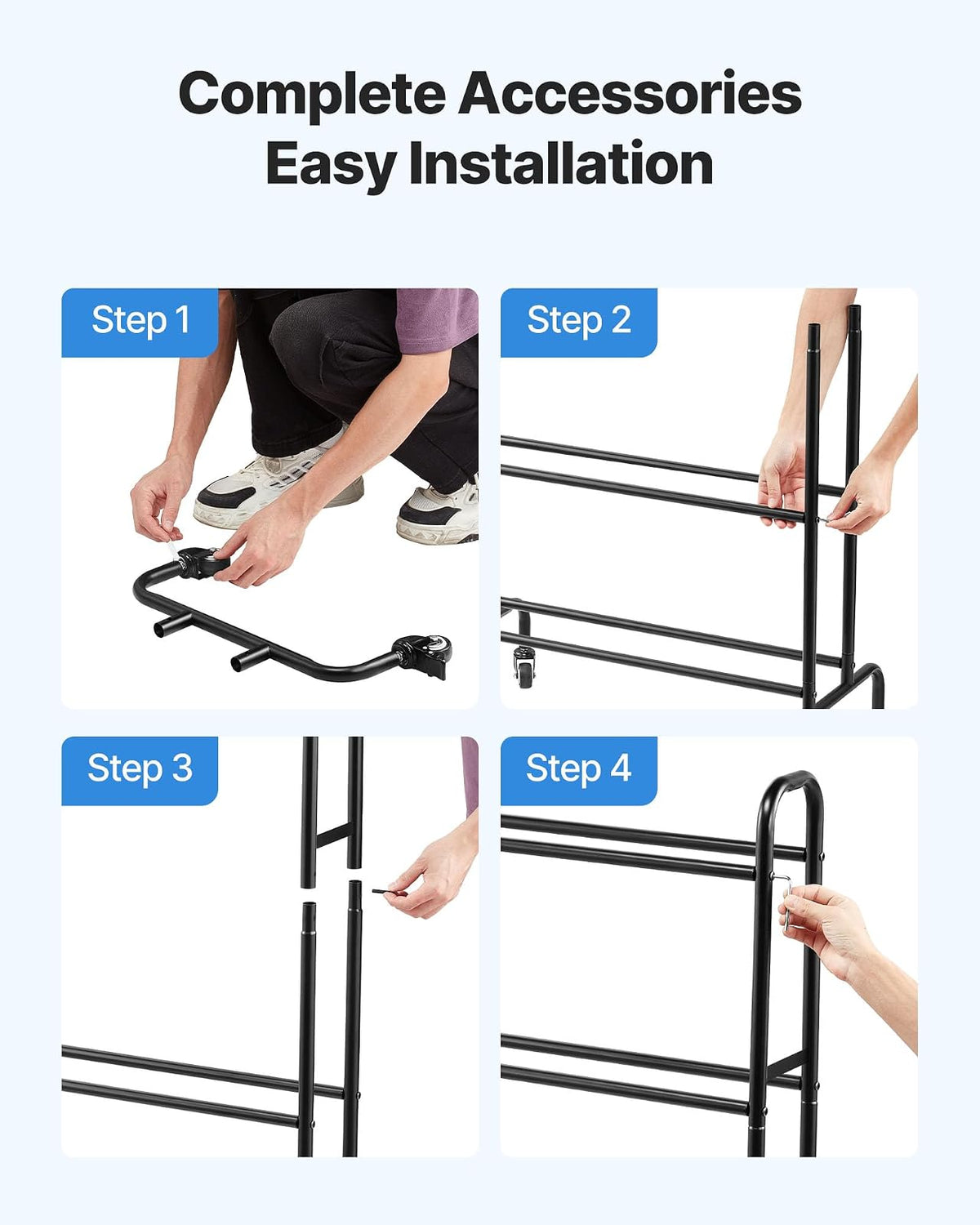 VEVOR Estante de Almacenamiento de Filamentos de 4 Niveles para Impresión 3D Soporte de Metal para Bobinas de Filamento con Ruedas 750 x 455 x 1230 mm para Estudios, Talleres, Oficinas, Negro