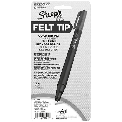 Sharpie Rotuladores De Punta Fina 0.4 Mm Negros 4 Unidades | Punta de fieltro, para dibujo artístico, marcadores permanentes