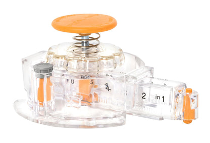 Fiskars - Cortador Circular con 3 Cuchillas de Repuesto, 1 a 8 Cortes de Longitud, Cortador de Papel para Artes y Manualidades, Transparente/Naranja