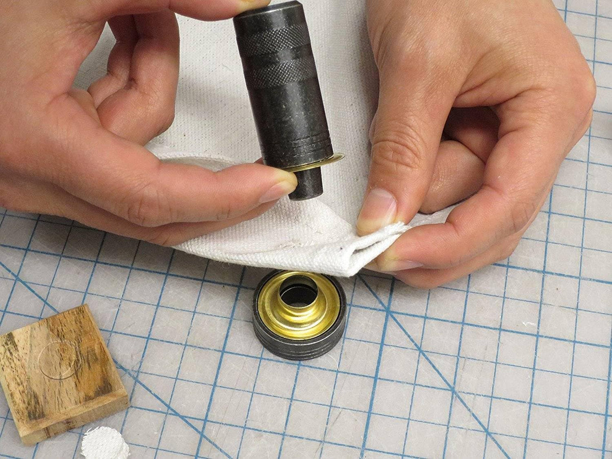 General Tools Kit de ojales de 3/8"-1/2" – Ojales de latón macizo inoxidables para reparación de lonas, lienzos de refuerzo y anillos de tela