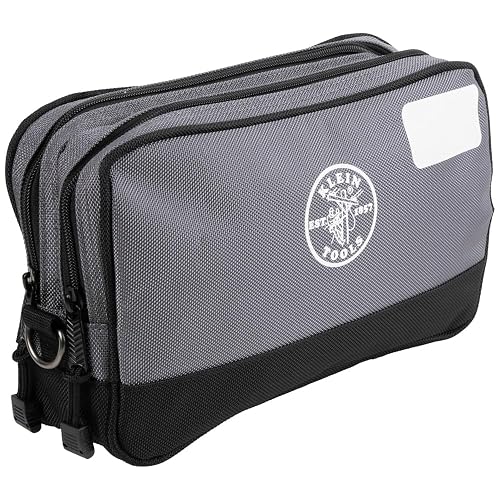 Klein Tools - Bolsa de herramientas de doble compartimento, organizador de bolsas de herramientas resistente, bolsa multiusos