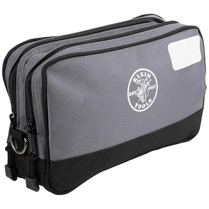 Klein Tools - Bolsa de herramientas de doble compartimento, organizador de bolsas de herramientas resistente, bolsa multiusos