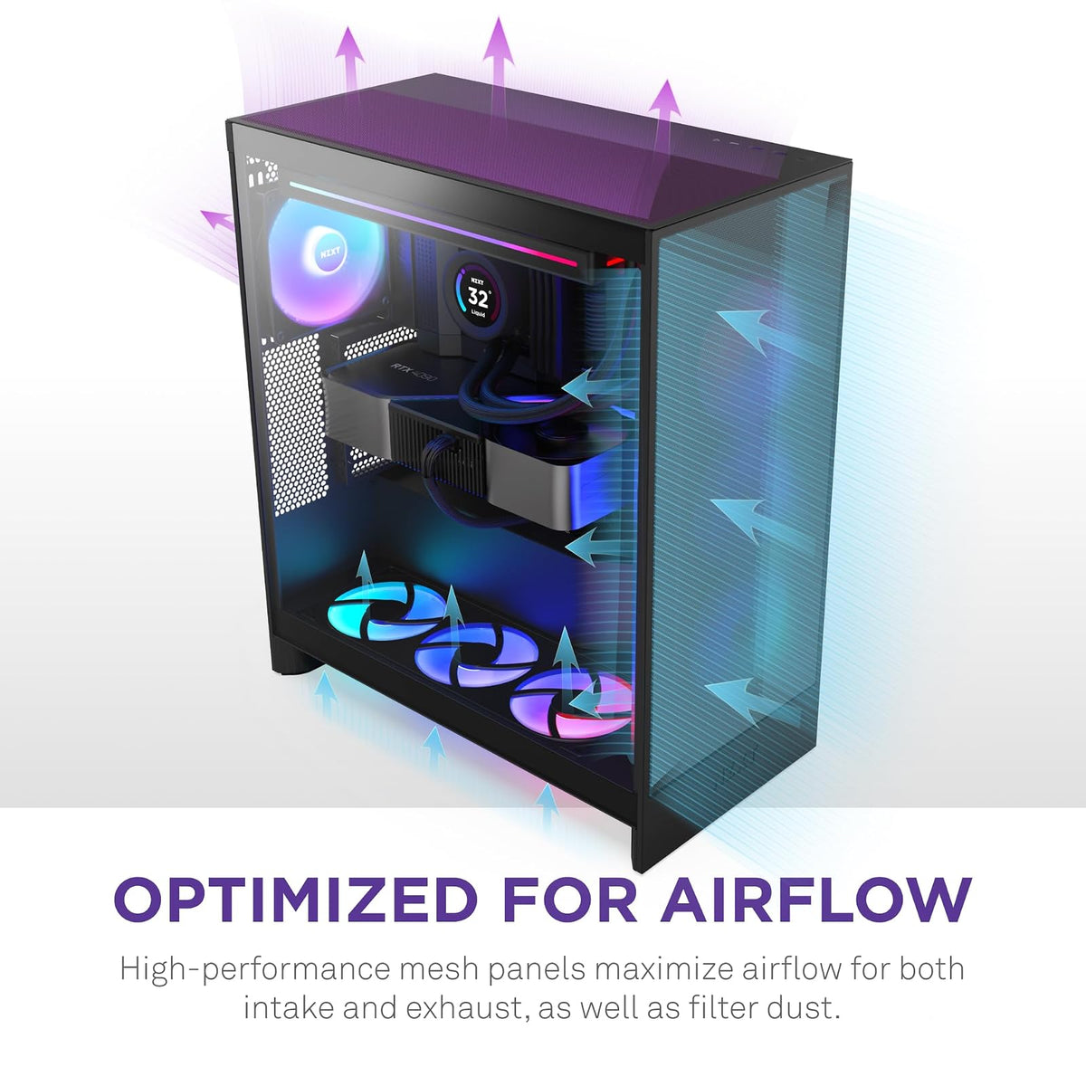 NZXT GABINETE H7 Flow/Negro/Midi-Tower/Gamer