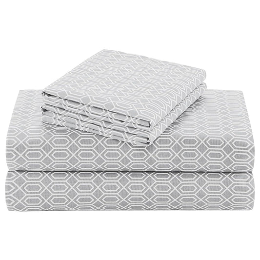 Comfort Spaces - Juego de sábanas 100% algodón Transpirable, Ligero, Suave con Bolsillo elástico de 12 Pulgadas, se Adapta a colchones de hasta 14 Pulgadas, Ropa de Cama acogedora para Todas Las