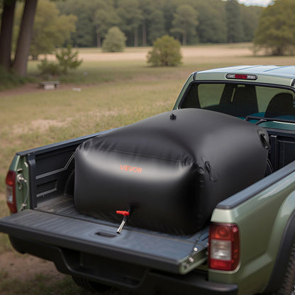 VEVOR ​Vejiga del Almacenamiento de Agua con Válvula 540 L, Bolsa de Agua de PVC Doble Capa 1000D, Portátil y Plegable, Resistente a Fugas, para Autocaravanas, Camiones, Uso en Exteriores, Negro