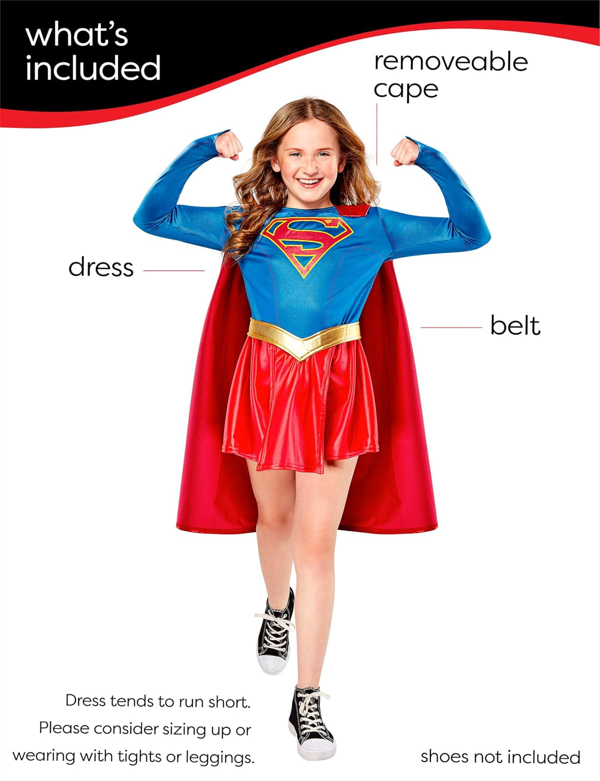 Rubie's Costume Disfraz de Supergirl para niños, Superchica, Rojo, Mediano