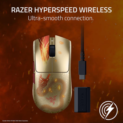 Razer Viper V3 Pro Wireless Esports Gaming Mouse: Symmetrical - 54g - 8K Polling - 35K dpi Optical Sensor - Gen3 Optical Switches - 8 Programmable Controls - 95 HR Battery - Counter-Strike 2 Edition