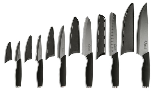 Ozeri Elite Chef II Juego de cuchillos de cerámica, 12 piezas, Negro
