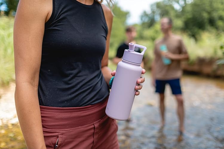 Simple Modern Botella de Agua con Popote, Asa y Tapa para Beber, Aislamiento al Vacío | Frasco Grande | Regalos para Mujeres & Hombres | Summit Colección| 1180ml | Blush