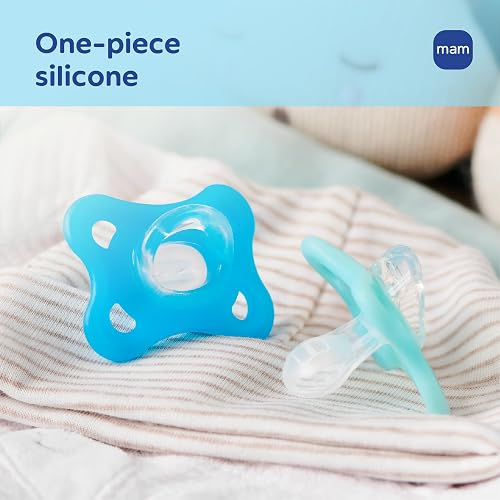 MAM Comfort - Chupón de bebé ligero de silicona de una sola pieza, 2 | Especialmente para bocas recién nacidos más pequeñas, sin BPA, fácil de limpiar, lo mejor para bebés lactantes