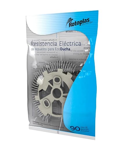 Resistencia eléctrica, Rotoplas, Repuesto para Regadera Eléctrica EcoDucha Modelo 5 000 W CM 3T, Voltaje 60 Hz, 127 V˜, Interruptor termomagnético: 40 A, Conductores del circuito: 10 mm2 (8 AWG).