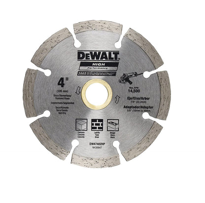 DEWALT DW47402HP Disco Diamantado Segmentado 4 x 7/8-5/8 pulg