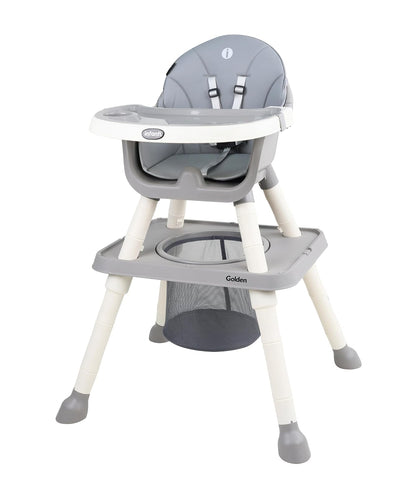Infanti Silla Alta Golden 6 en 1, con Mesa Interactiva - Gris