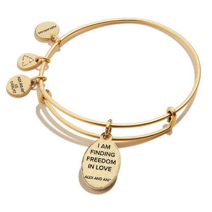 Alex and Ani Path of Symbols - Brazalete expandible para mujer, diseño de corazón en relieve, acabado dorado rafaeliano, 2 a 3.5 pulgadas