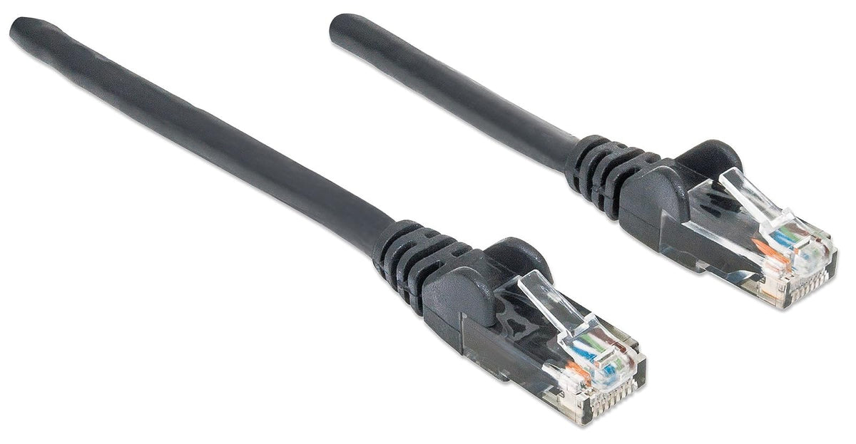 Intellinet - Cable Patch UTP Cat 6 Negro, Longitud de 3 m, 100% Cobre, con contactos chapados en Oro, con Botas de Seguridad, flexibilidad sin deformaciones, Color Negro