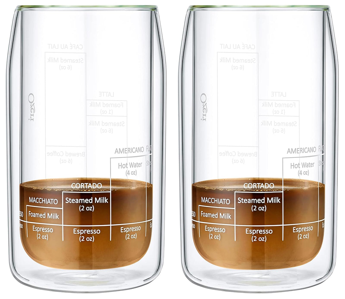 Ozeri Moderna Artisan Series - Vaso de café barista de doble pared, 15 onzas, transparente