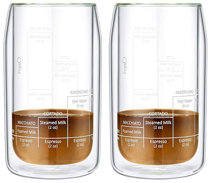Ozeri Moderna Artisan Series - Vaso de café barista de doble pared, 15 onzas, transparente