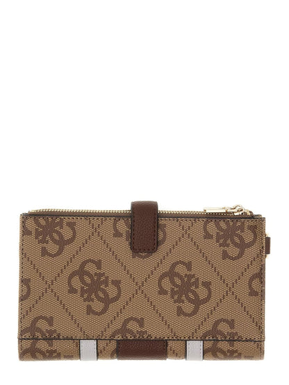 GUESS CARTERA LAUREL II SLG DBL ZIP ORGNZR MUJER CAFÉ ESTAMPADO SS7459157-LGW