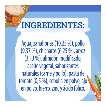 Gerber Papilla Comidita Casera Etapa 3 Pollo, Verduras y Arroz 170g Paquete 12