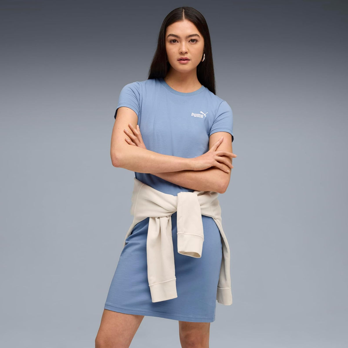 PUMA Essentials Small Logo Slim Fit T-Shirt Dress Vestido Informal Mujer