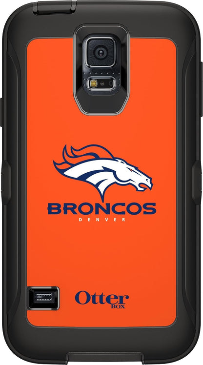 OtterBox Funda para Samsung Galaxy S5 con Logo NFL - Estuche para Samsung S5 - NFL BRONCOS (BLACK W - DENVER BRONCOS NFL LOGO) - empaque estándar