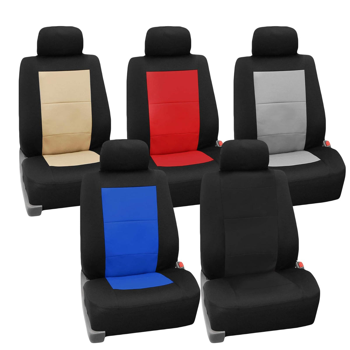 FH GROUP FB085BLACK114 Seat Cover (Premium Waterproof Full Set with Bench Black)