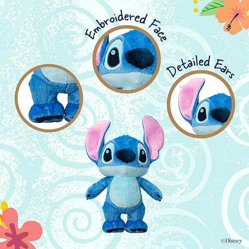 KIDS PREFERRED Disney Baby Lilo & Stitch - Juguete de Peluche Suave para bebés y niños pequeños y niñas, Regalo para niños, Puntada Azul, 15 Pulgadas