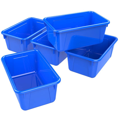Storex Contenedores pequeños, paquete de 5, 12.2 x 7.8 x 5.1 pulgadas, azul (62416U05C)