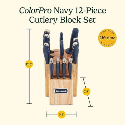 Cuisinart Color Pro Collection Juego Cuchillos con Bloque C77SSN-12P | Rojo, 12 piezas, acero inoxidable, afilador de acero, tijeras domésticas