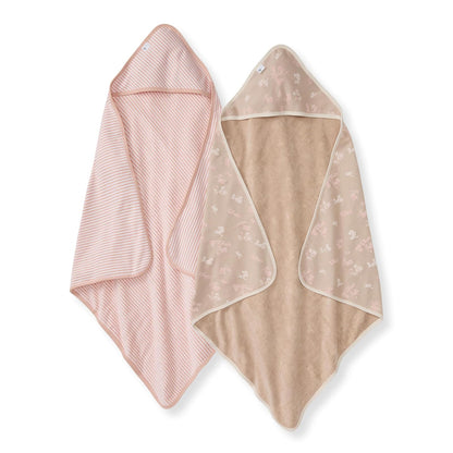 Burt's Bees Baby Toalla con Capucha Algodón Orgánico, Paquete de 2 - Paquete-de-2 - Whimsical Floral
