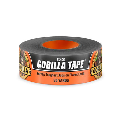 Gorilla - Cinta adhesiva negra, 1.9 pulgadas x 50 yardas (paquete de 1) - Resistente y resistente a la intemperie para interiores o exteriores