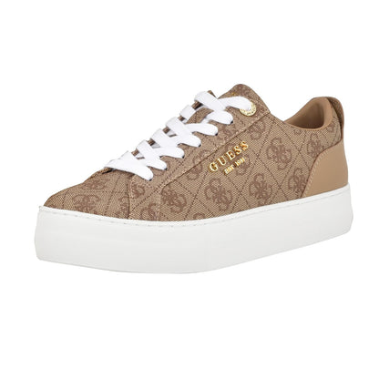 Guess Zapatillas Bajas con Estampado de Logotipo para Mujer - 24.0 cm - Latte Multi 110
