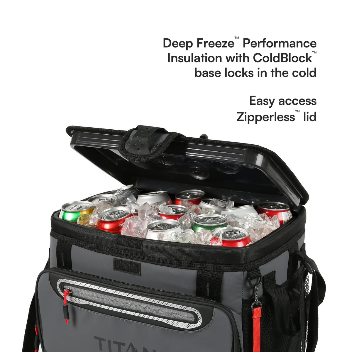 Arctic Zone Titan Deep Freeze Cooler - Zipperless Hardbody Cooler - Camping & Beach Cooler - Small and Large Capacity - Deep Freeze Insulation, HardBody Liner, and SmartShelf
