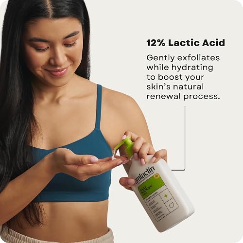 AmLactin - Loción corporal hidratante diaria, hidrata al instante, alivia la rugosidad, potente terapia alfa-hidroxi exfolia suavemente, suaviza la piel áspera y seca, libre de parabeno, 7.9 oz., paquete de 1