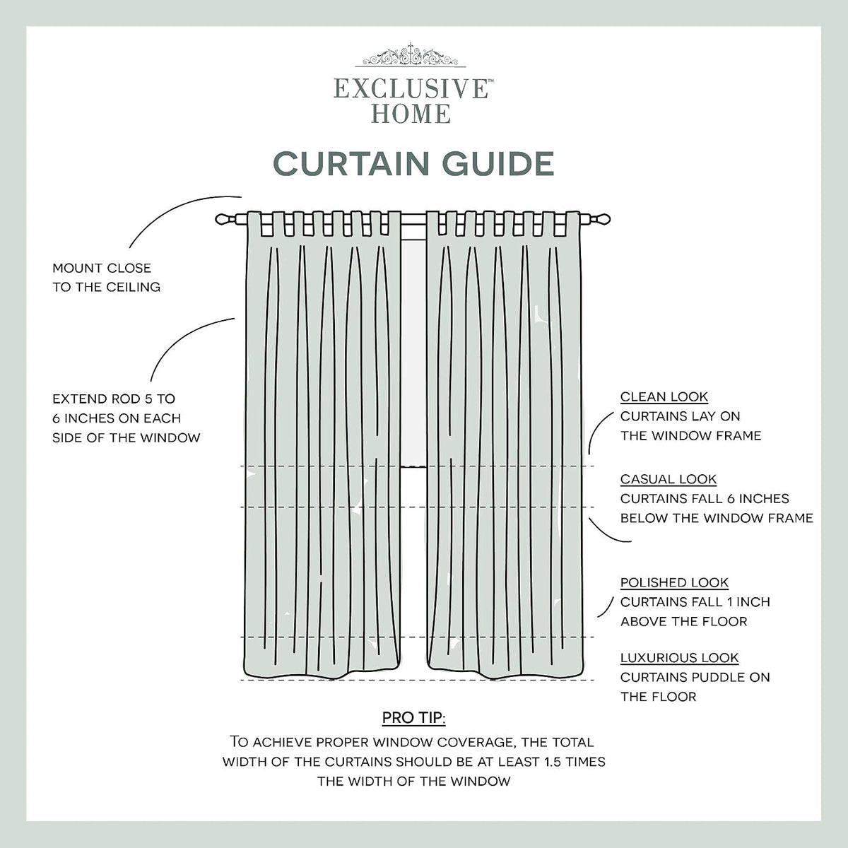 Exclusive Home Curtains - Par de Cortinas de Polipropileno Belga, Blanco Winter, 54x96, 1, 1