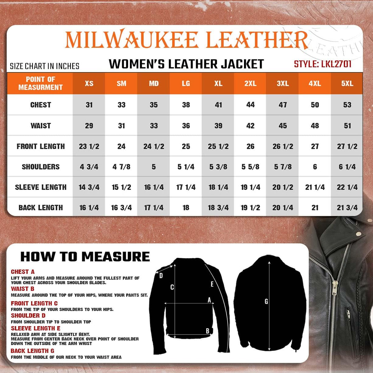 Milwaukee Leathher Milwaukee LKL27001 - chamarra clásica trenzada de piel negro de alta calidad ajustada para motociclistas, talla S