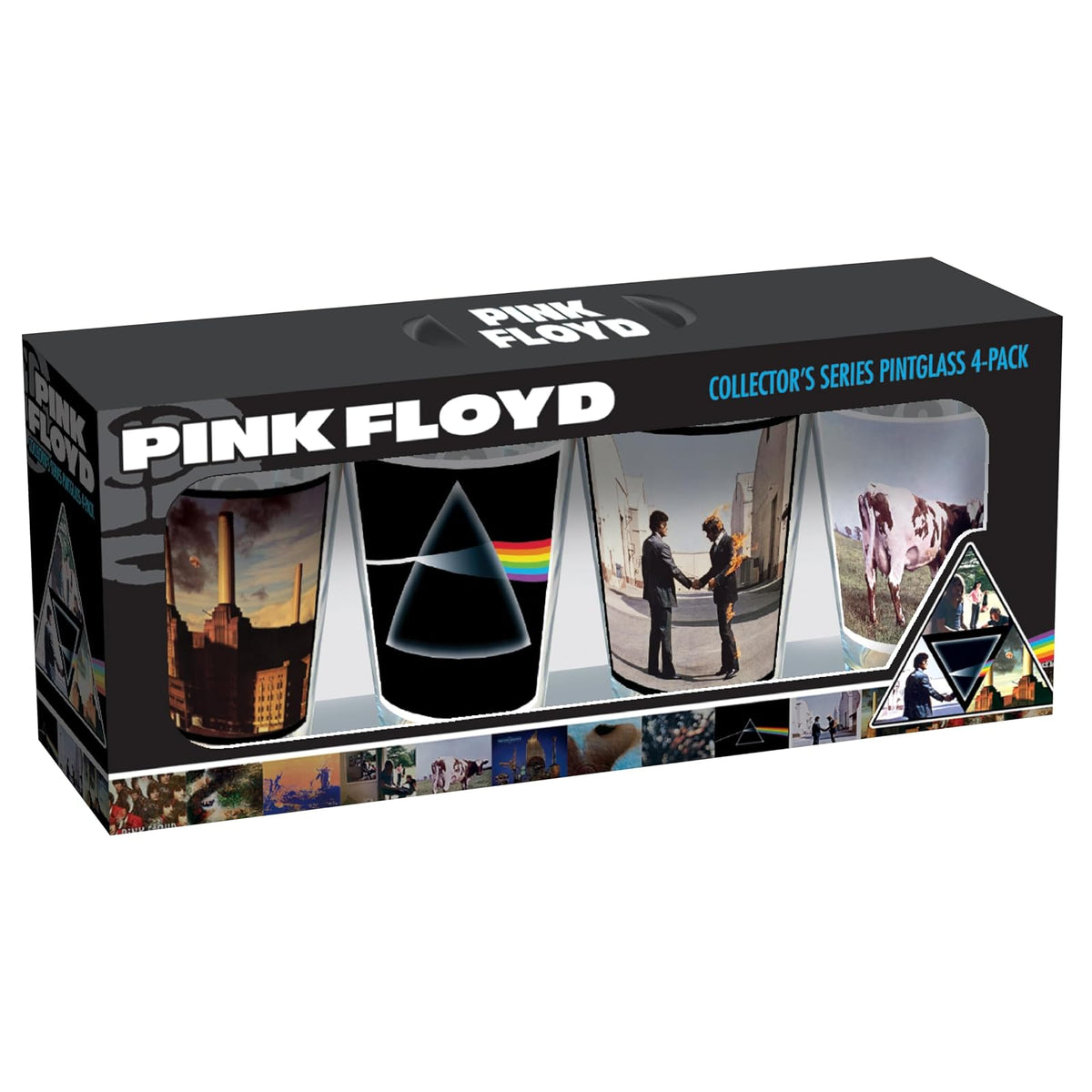 ICUP Pink Floyd - Cubiertas para álbum de 4 piezas, vidrio de pinta, grande, multicolor