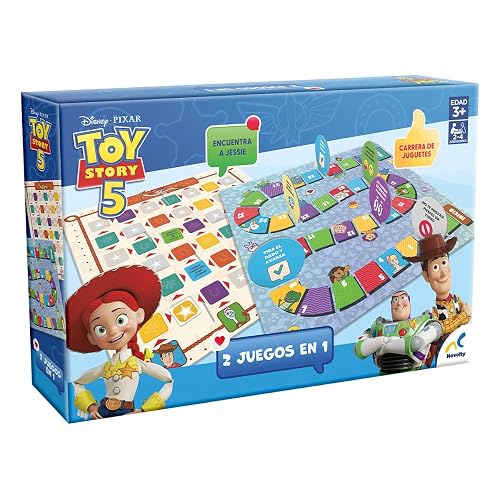Toy Story Juego de Mesa 2 en 1, Incluye 'Encuentra a Jessie' y 'Carrera de Juguetes', Tablero a Doble Vista