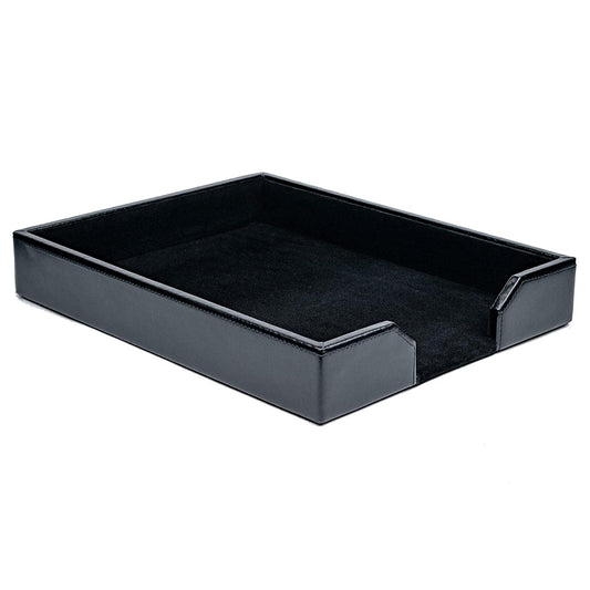 Dacasso - Bandeja para Cartas (Piel), Color Negro