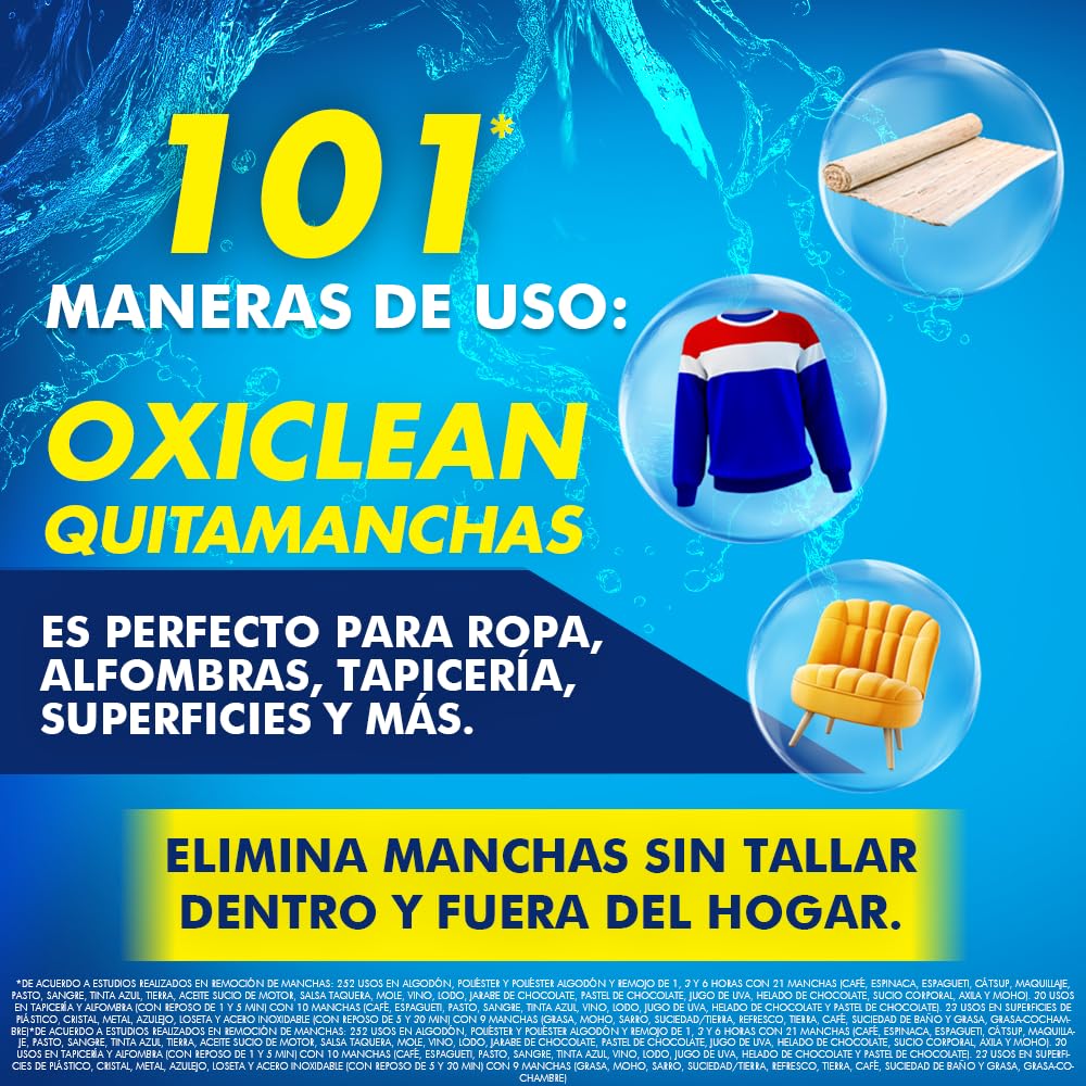 Oxiclean Versátil Quitamanchas en Polvo, Remueve Manchas De Tu Ropa, Alfombras Y Muebles Y Superficies, 2 Kg